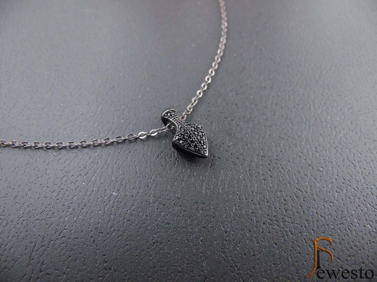 Siyah Ok Zirkon Metal - Unisex Kolye